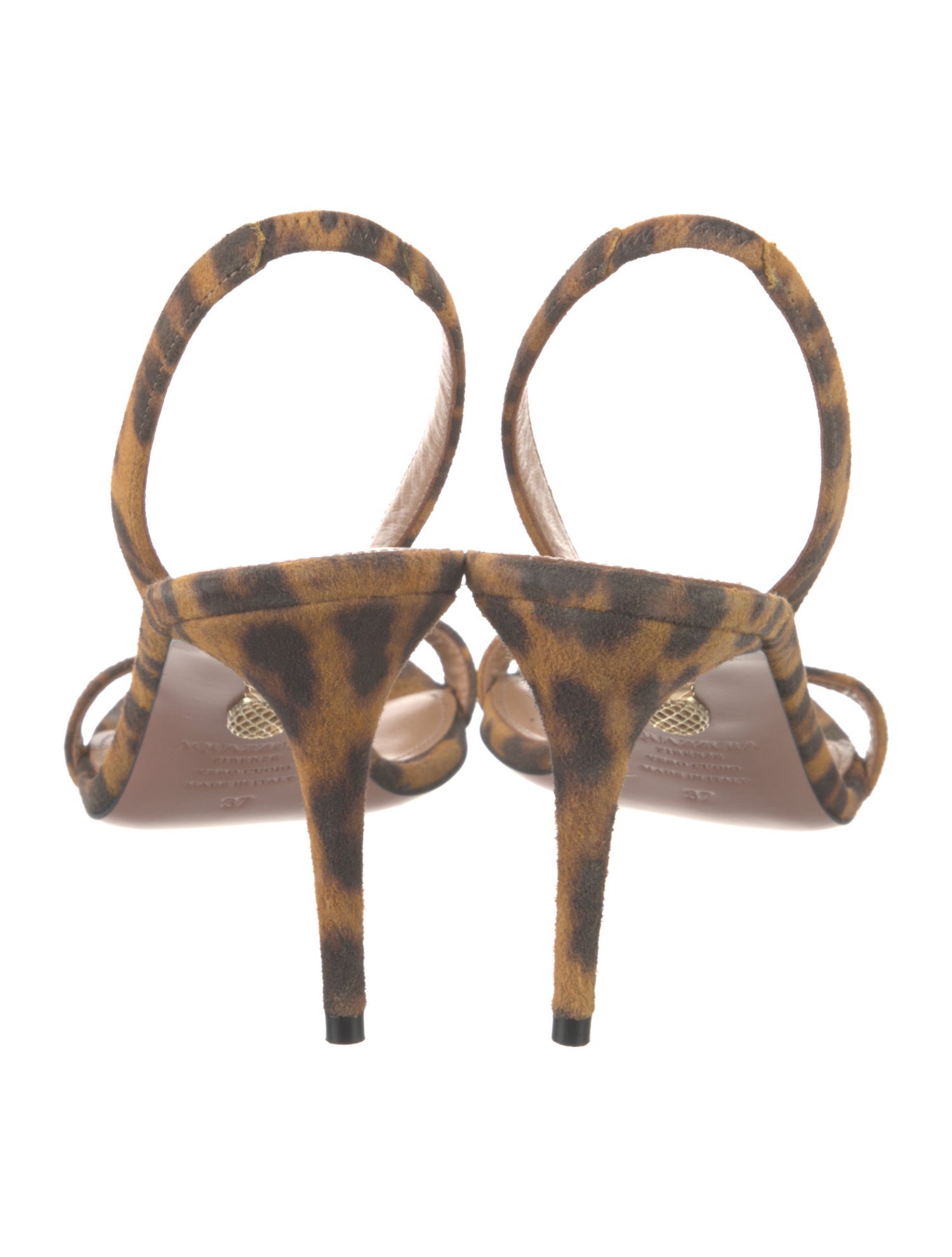 Aquazzura Suede Animal Print Slingback Sandals
